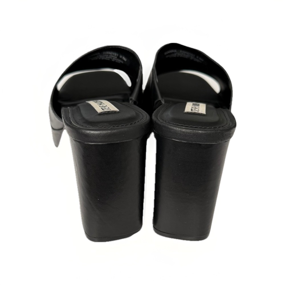 Steve Madden Sianna Black Platform Mule Heels Womens 8.5 Made In Brazil - Picture 6 of 11